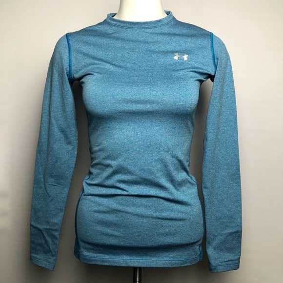 Under Armour Tops - Under Armour Cool Gear Blue Long Sleeve Fitted